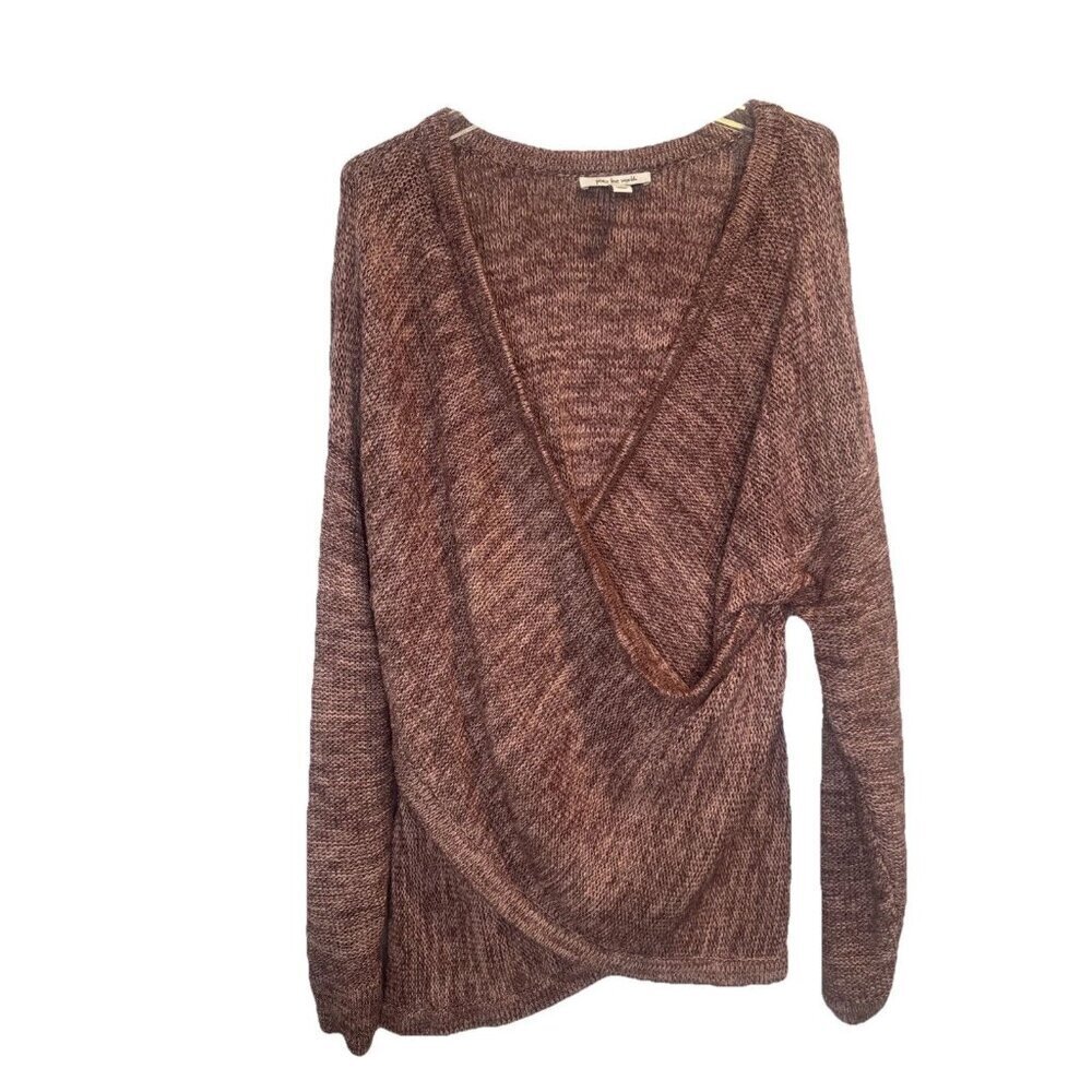 Peace Love World Women’s Long Sleeve Oversized Crossover Sweater Sz XL